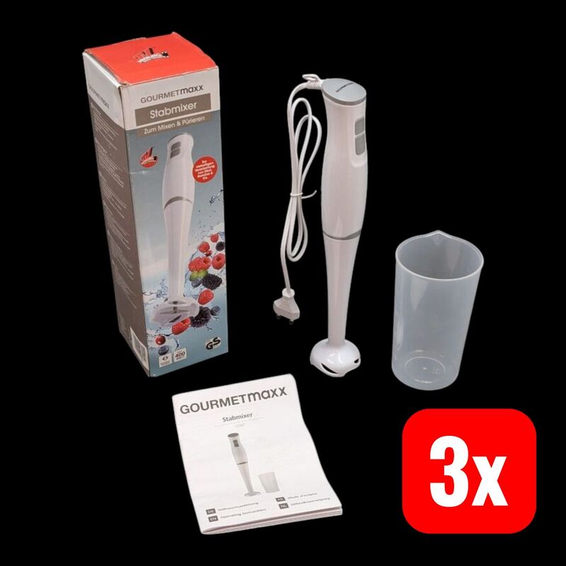 GourmetMaxx Stabmixer Pürierstab Handmixer 400W Mixer Küchenhelfer Weiß 700ml - 4067522047919