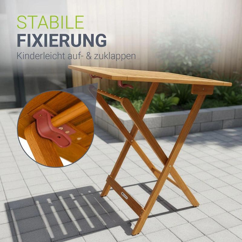 Beistelltisch Zadar klappbar Akazienholz wetterfest für Garten Balkon 60x60x76cm - 4262437187396
