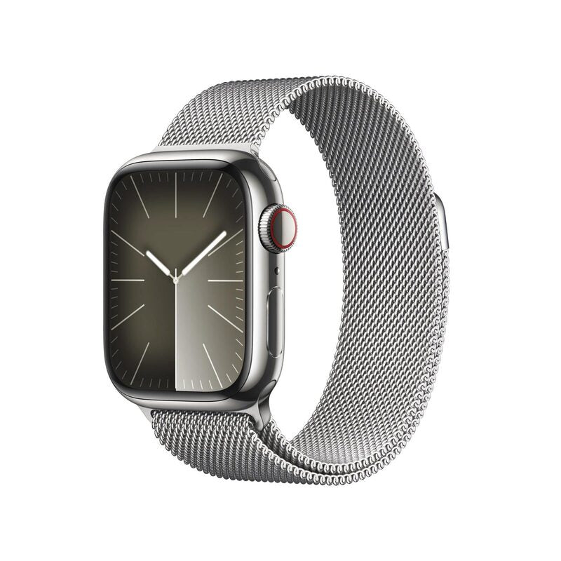 Apple Watch Uhr Smartwatch S9 LTE 45 mm Stahl Silber GPS 64 GB OLED Onesize - 0195949025464