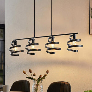 B-Ware Lindby Colten Hängeleuchte Pendelleuchte Deckenlampe Lampe 4 Flammig Schwarz