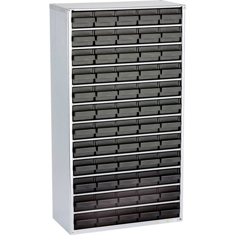 Raaco Stahlmagazin ESD 1260-00 60 Fächer inkl. Erdungskabel schwarz - 5733439102513