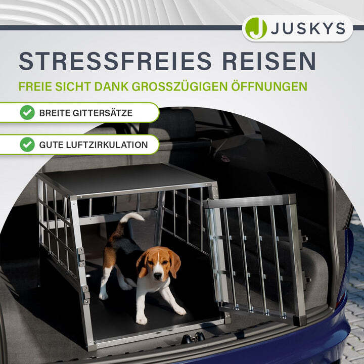 Hundebox Auto Hundetransportbox Alu für kleine Hunde Kofferraum Rücksitz Größe M - 4260304765593