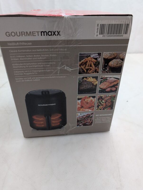 GourmetMaxx Heißluft-Fritteuse 2,3l Fritteuse 1000W schwarz Airfryer Frittieren - 4067522019701