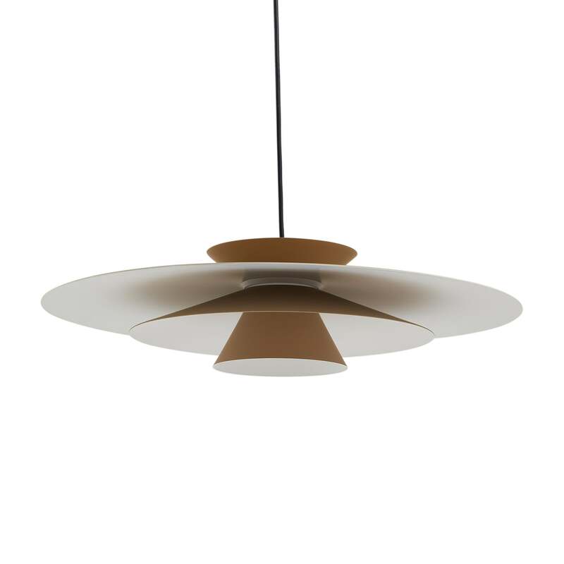 Lucande Pendelleuchte Hängeleuchte LED Livie Aluminium beige weiß matt 50 cm - 4251911794786
