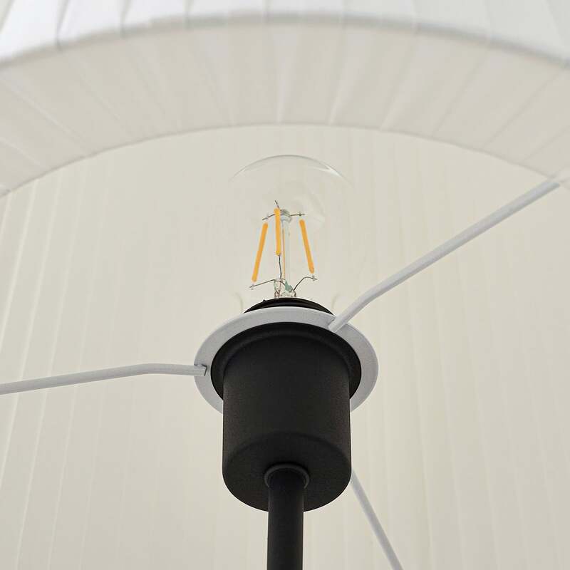 Lindby Stehleuchte Virelle LED Stehlampe Lampe schwarz weiß 170cm Höhe 40cm - 4255830903748