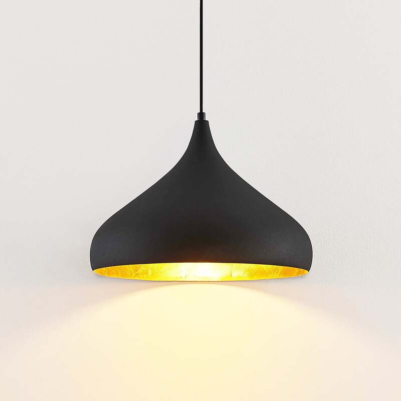 Arcchio Hängeleuchte Lunus Pendelleuchte Lampe dimmbar schwarz gold Ø40,5cm - 4251096586954