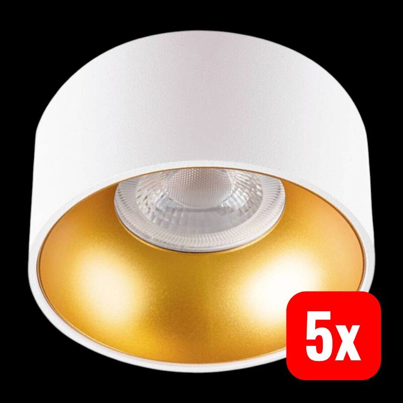 Kanlux Deckenleuchte MINI RITI GU10 LED Lampe Leuchte dimmbar gold Ø 85 mm weiß - 5905339275769