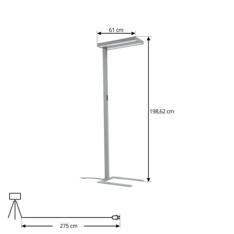 Arcchio LED-Stehleuchte Logan Ultra HCL CCT dimmbar silber mit Bewegungsmelder - 4251911798029