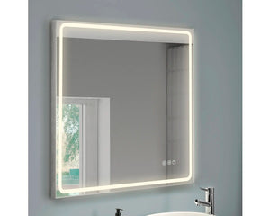 B-Ware Focco Badspiegel Lichtspiegel LED Spiegel MIA II Alu Natur Badezimmer drehbar