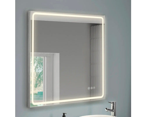 Focco Badspiegel Lichtspiegel LED Spiegel MIA II Alu Natur Badezimmer drehbar - 8436549391475