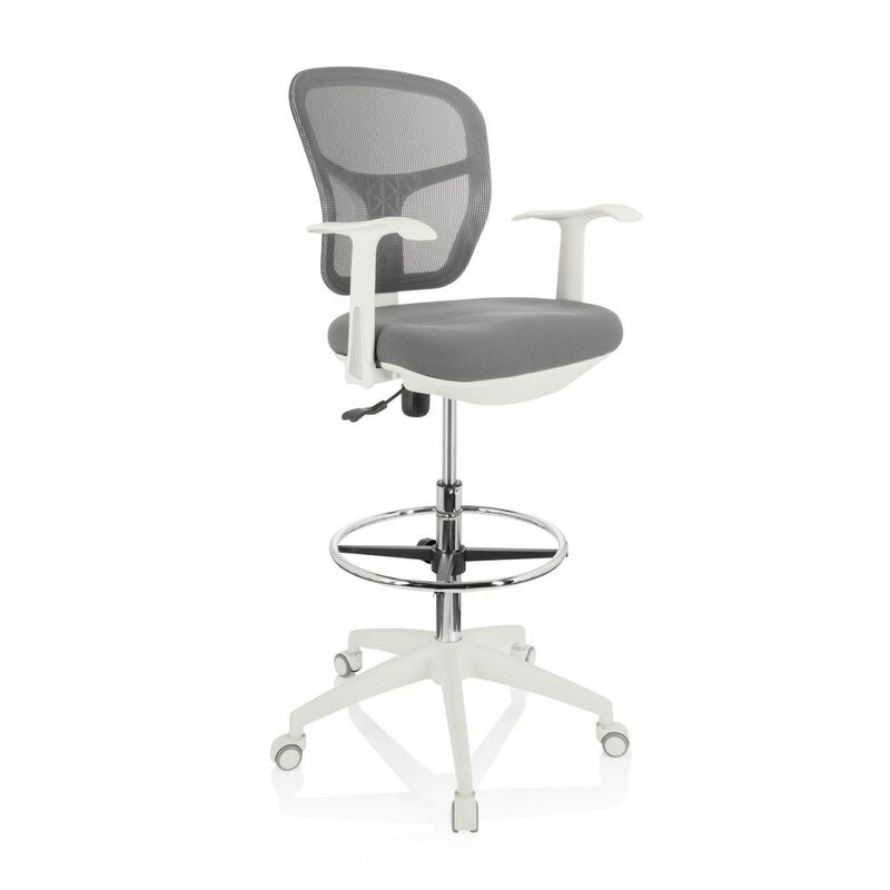 hjh OFFICE Arbeitsstuhl Counterstuhl TOP WORK 108 W Netzstoff grau648 - 4064323020264