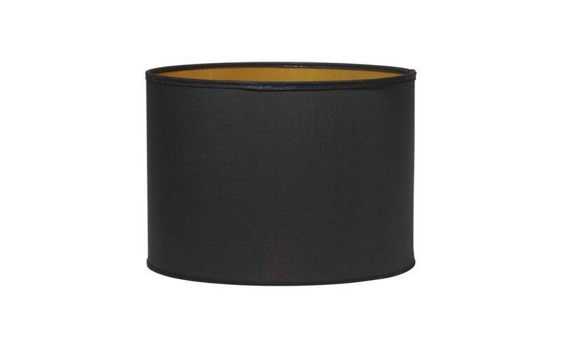 PR Home Schirm Lampenschirm Beleuchtung schwarz gold Ø 30 cm Polyester Textil - 7330976079155