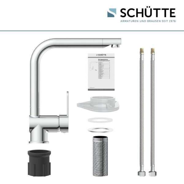 SCHÜTTE Spültischarmatur Rio chrom Küchenarmatur Mischbatterie 360° 298x57mm - 4008431798165