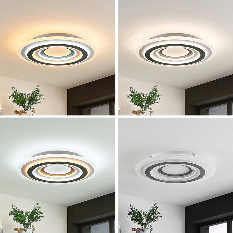 Lindby Deckenleuchte Jazmina LED Lampe dimmbar CCT anthrazit Ø50cm 5390lm - 4251096595185