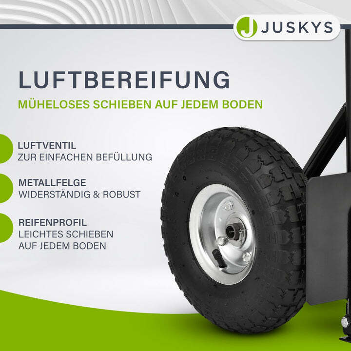 Sackkarre Basic klappbar schwarz mit roten Griffen große Lufträder 100kg 118cm - 4260565522515