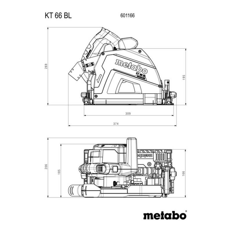 Metabo KT 66 BL Handkreissäge Schnitttiefe 66 mm inkl. Koffer 1200 W Kreissäge - 4061792236783