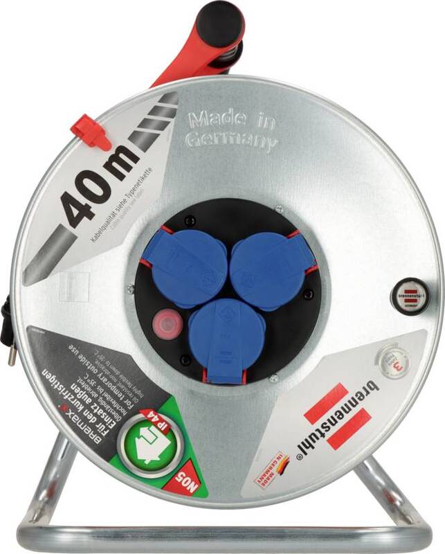 Brennenstuhl Kabeltrommel 40 m Schutzkontakt-Stecker Verlängerungskabel orange - 4007123683093