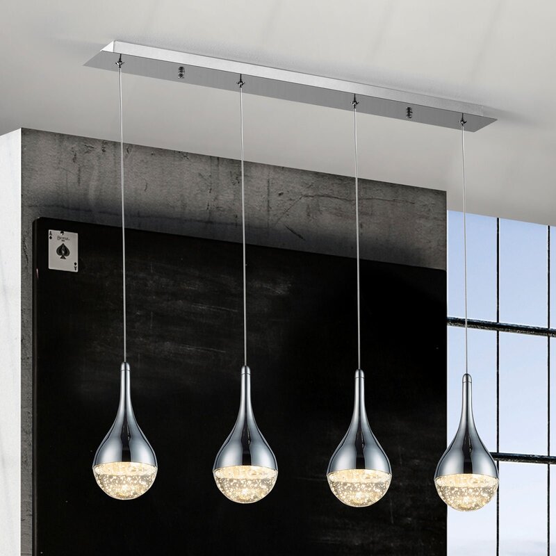 Schuller Valencia Hängeleuchte Pendellampe LED Elie chrom klar vierflammig Esszi - 8435435325367
