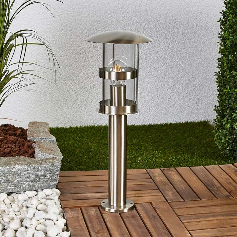 Lindby Noemi Edelstahl-Sockellampe Wegeleuchte Gartenlampe Lampe E27 edelstahl - 4251096539271