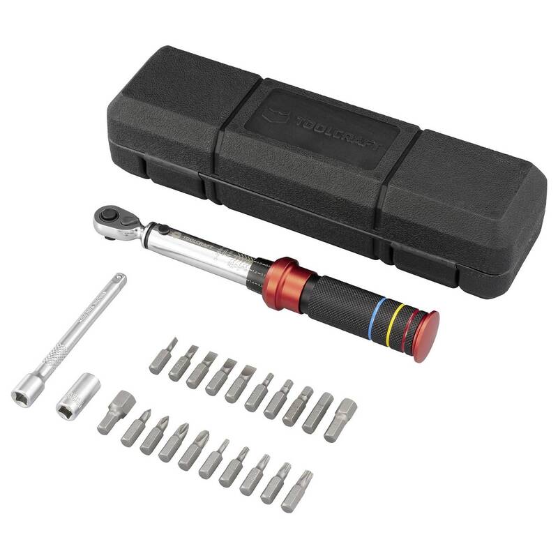 Toolcraft Drehmomentschlüssel-Set 1/4" 23-teilig 3-25Nm Aluminium präzise - 4064161486567