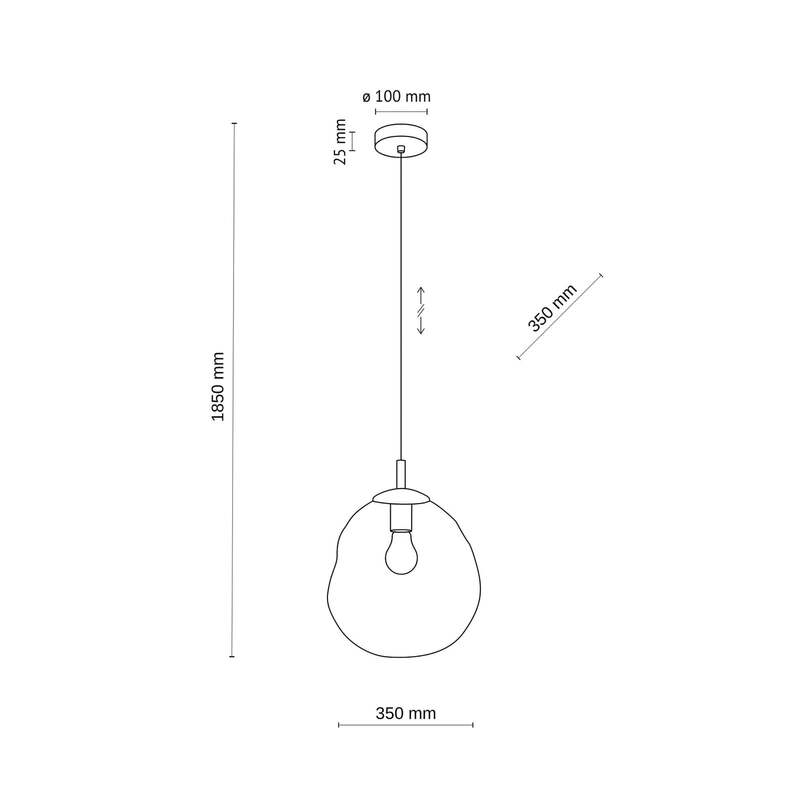 TK-Lighting Hängeleuchte Lava LED Pendelleuchte dimmbar sand grau Ø35cm E27 - 5906135113255