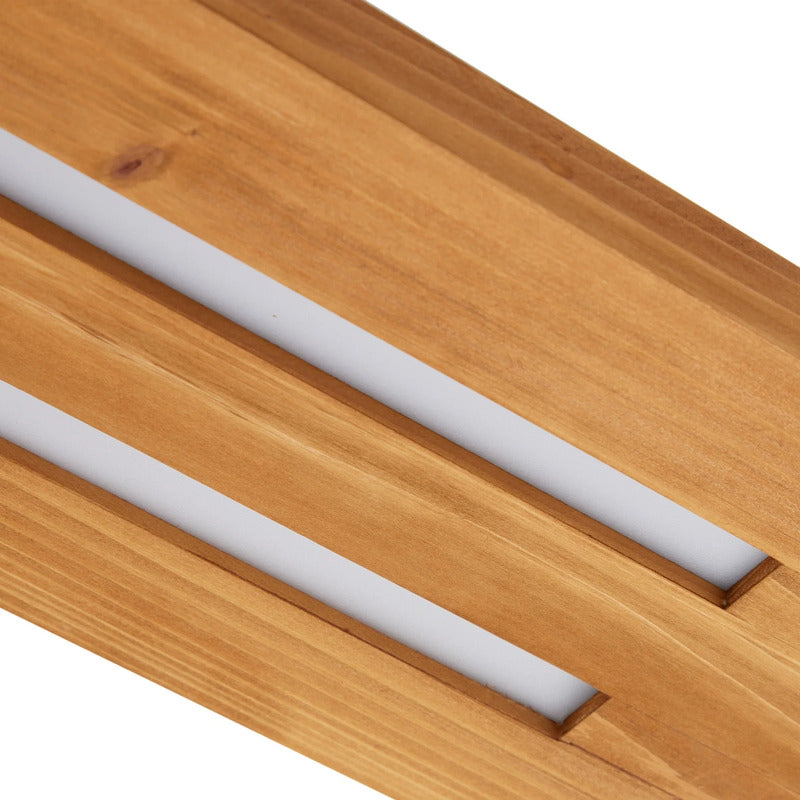Lindby Deckenlampe Nesaja LED Leuchte dimmbar Holz schwarz 98x18cm modern - 4251911798265