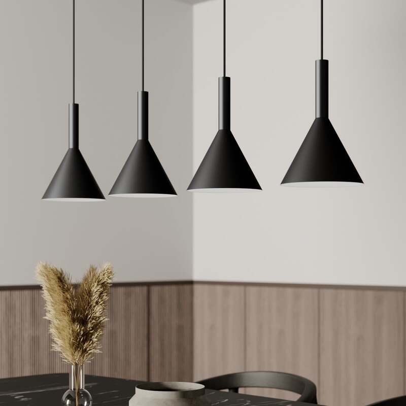 Arcchio Tadej Pendelleuchte Hängeleuchte Lampe Leuchte 4-flammig schwarz weiß - 4251096576306