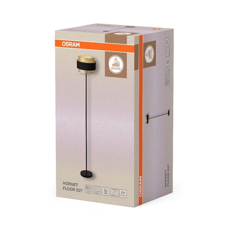 OSRAM Stehleuchte Standlampe Leuchte Hornet Decor E27 LED Schwarz Gold Lampe - 4058075847927