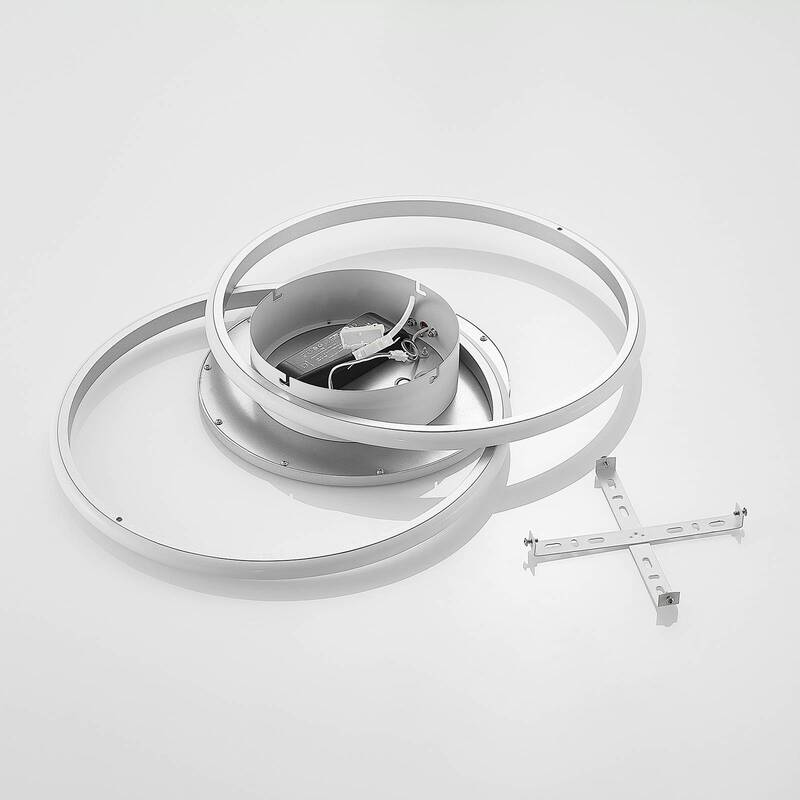 Lucande Deckenlampe Deckenleuchte LED Lampe silber Aluminium Wohnbereich dimmbar - 4251096597639