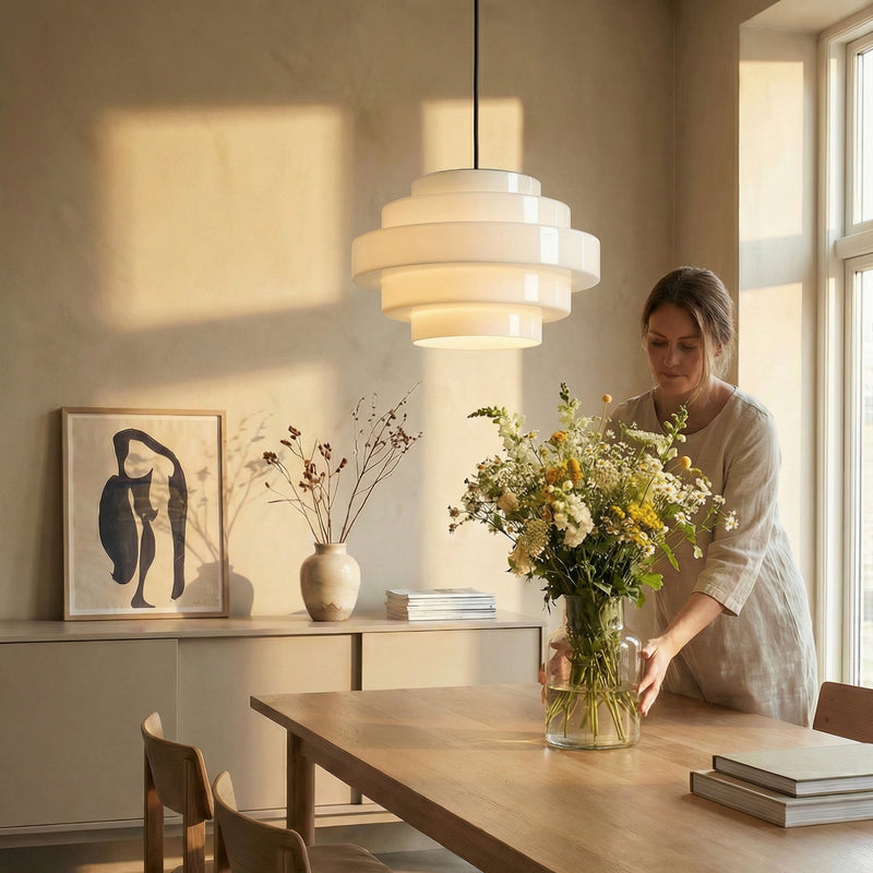 Filo Hängeleuchte Pendelleuchte Lampe weiß Glas Ø 28 cm 1-flammig Metall - 5904798660345