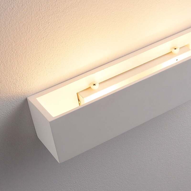 Lindby Wandleuchte Santino LED Wandlampe dimmbar G9 bemalbar weiß 35x7,5cm - 4251096533569