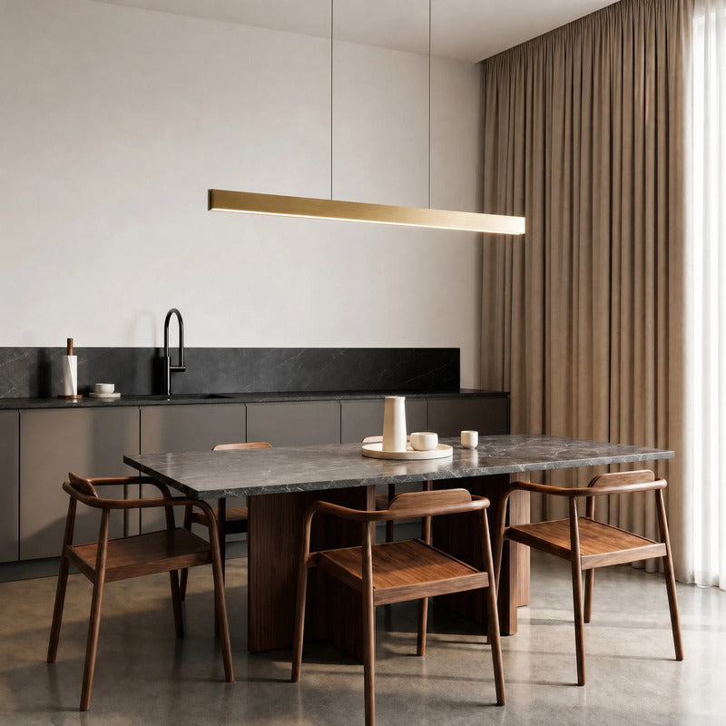 Lucande Hängeleuchte Mylosh LED Pendelleuchte dimmbar gold 150cm CCT 3-stufig - 4255830917844