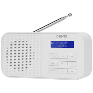B-Ware Denver Taschenradio DAB+ UKW tragbar mit Weckfunktion 10 Senderspeicher weiß