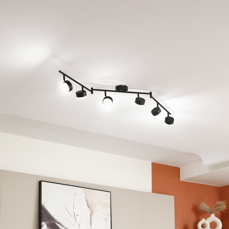 Lindby Deckenleuchte Lampen LED schwarz matt GX53 Beleuchtung 6 flammig845 - 4251911770391
