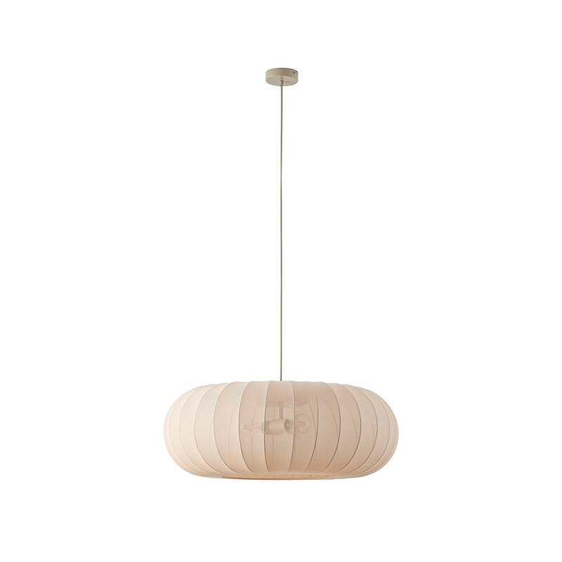Lindby Hängeleuchte Pendelleuchte Helin Deckenlampe beige Textil 3 x E27 Ø 70 cm - 4255830905117