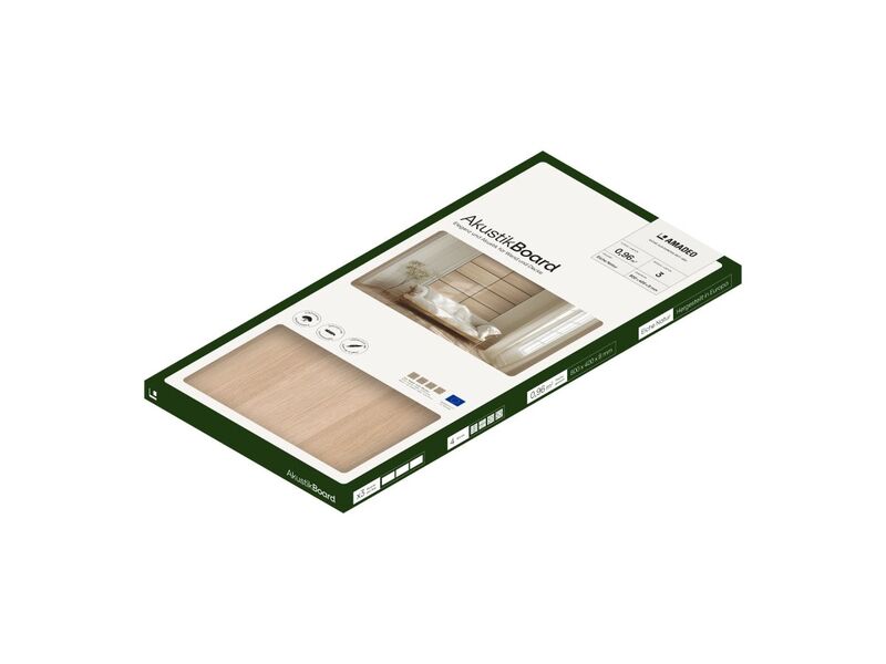 Amadeo Wandpaneel AkustikBoard Eiche Natur 3 Stück Schallabsorber 80x40cm - 9180007771156
