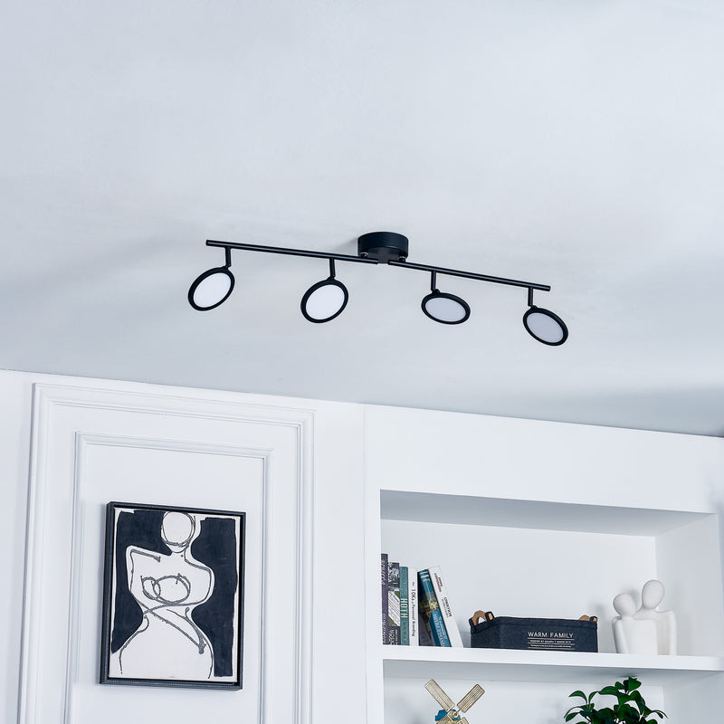 Lindby LED-Spot Manel dimmbar Eisen schwarz 82cm Leuchte Strahler Lampe 4-flg - 4251911766387