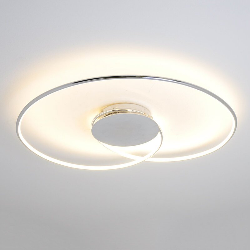 Lindby Deckenlampe Deckenleuchte LED Joline chrom Metall weiß Wohnbereich 74233 - 4251096525380