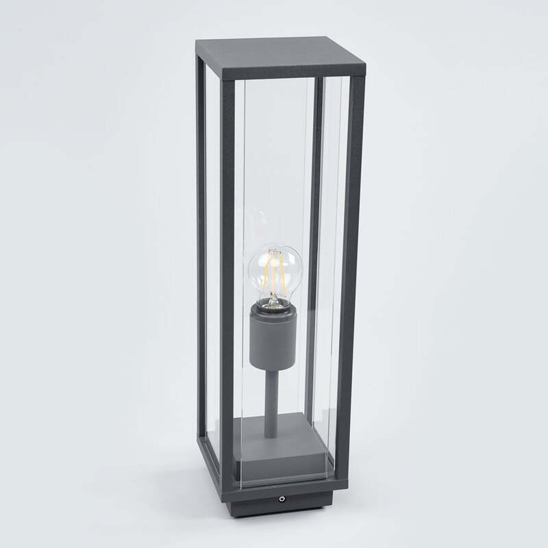 Lucande Gläserne Sockellampe Lampe Leuchte Wegleuchte Garten Annalea, grafitg524 - 4251096528589