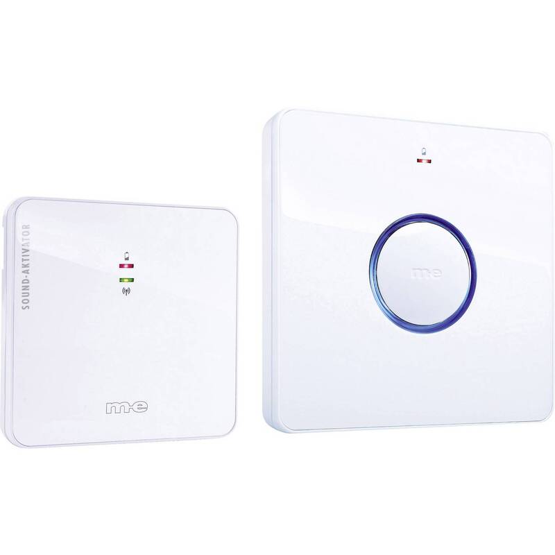 m-e modern-electronics 41094 Funkklingel Komplett-Set Türklingel 8 Melodien 200m - 4250109132508