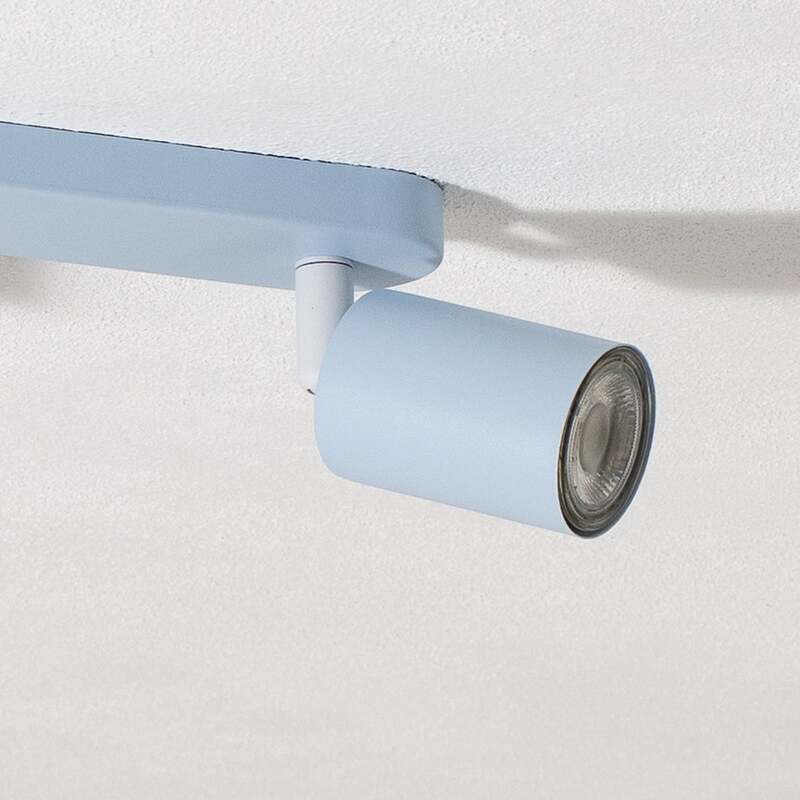 Deckenstrahler Livia LED dimmbar 2-flg Stahl hellblau 35cm 17,5cm IP20 - 5906135102372