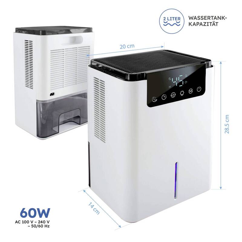 X4-LIFE Modell 4 Elektrischer Luftentfeuchter 700 ml/Tag für 20 m² schwarz - 4250679509014