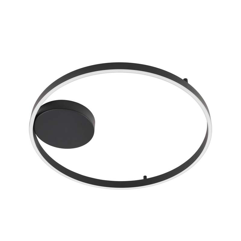 Lucande Smart-LED-Deckenleuchte Moise schwarz 42W dimmbar WLAN Tuya 60cm - 4255830900310