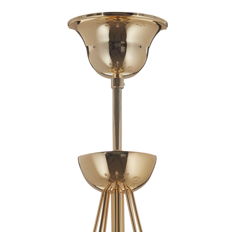 Kronleuchter Retro Hängelampe gold 8-flammig LED dimmbar 75cm Abhängung Ø70cm - 5905563001684