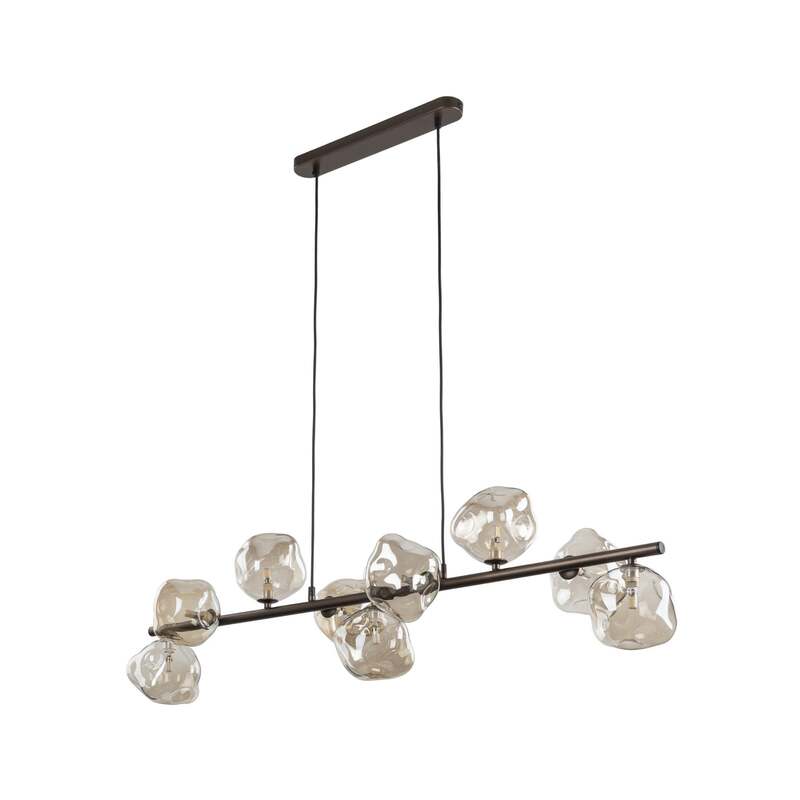 TK-Lighting Hängeleuchte Lava 9-flammig LED Pendelleuchte dimmbar braun 116x33cm - 5906135110377