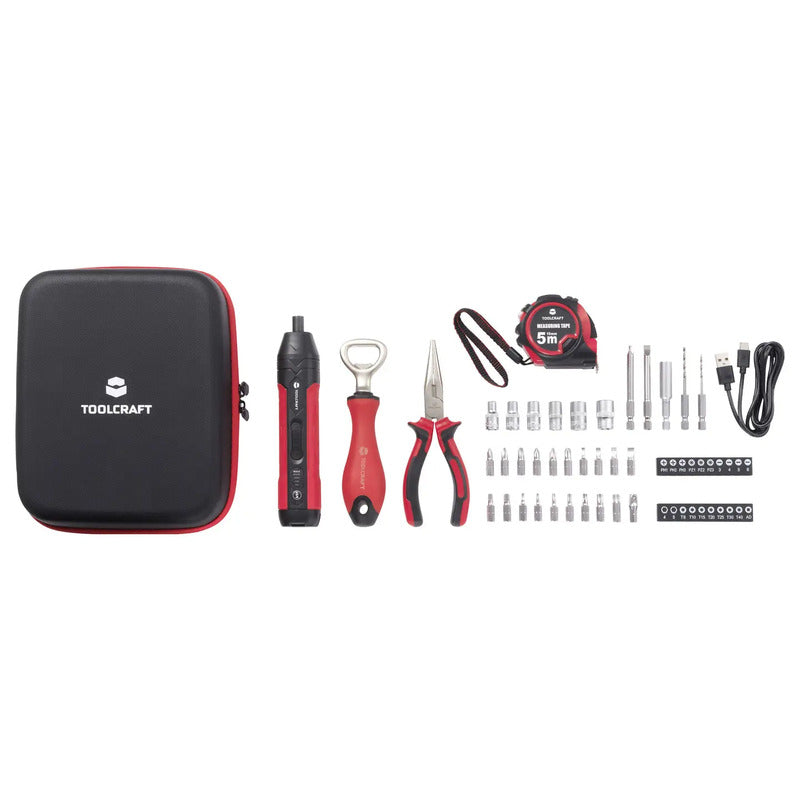 TOOLCRAFT Adventskalender Werkzeug Set Schraubendreher Bits Zange Maßband Etui - 4064161472881