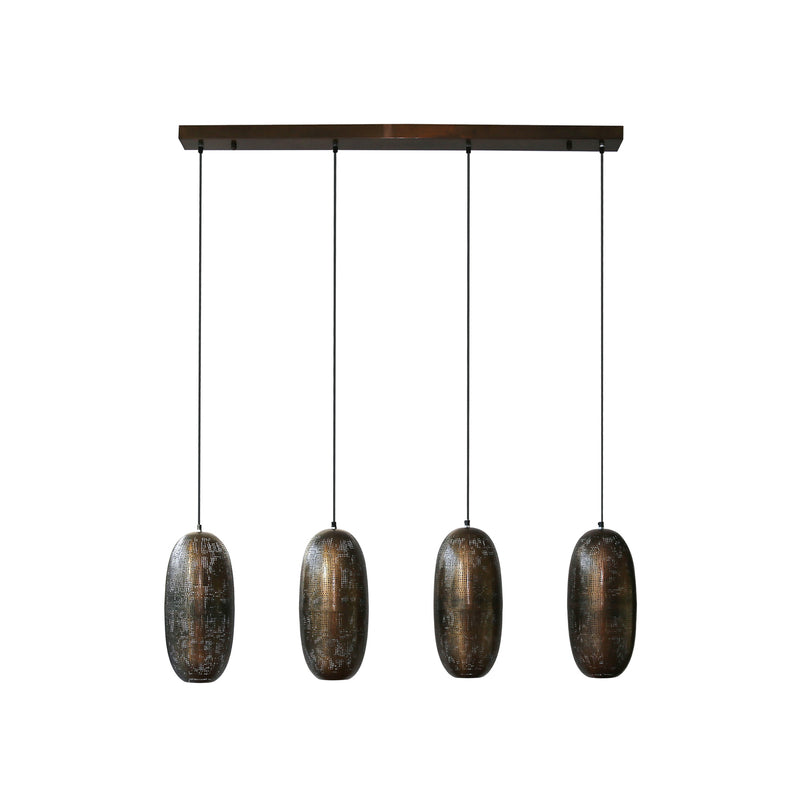 Hängeleuchte Cosima 4-flammig LED Pendelleuchte dimmbar bronze antik 125x18cm - 8713244703331