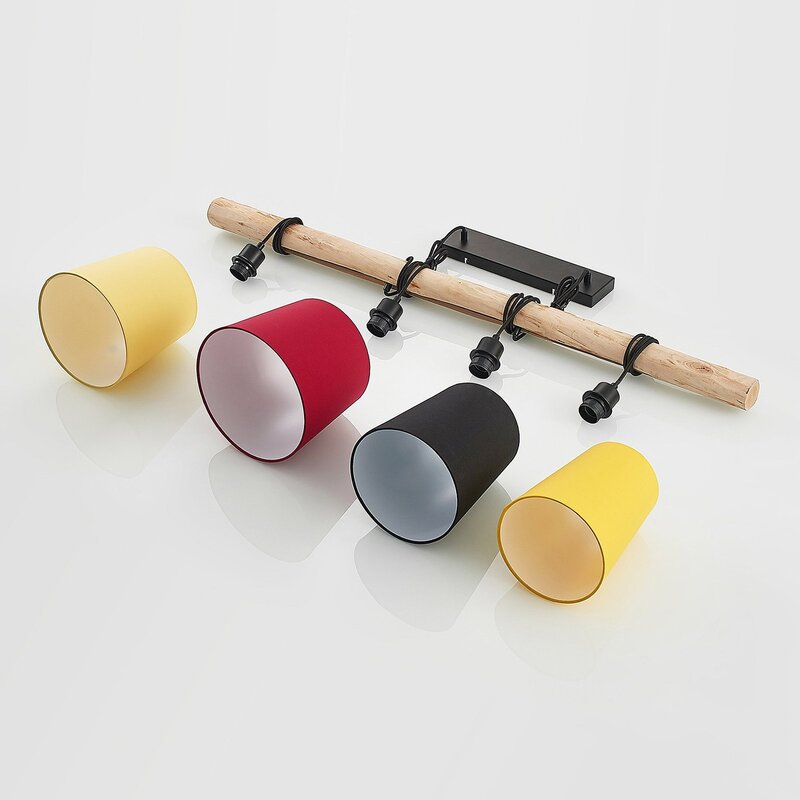 Lindby Hinai Hängeleuchte Deckenlampe Pendelleuchte Lampe Licht schwarz rot g688 - 4251911724653