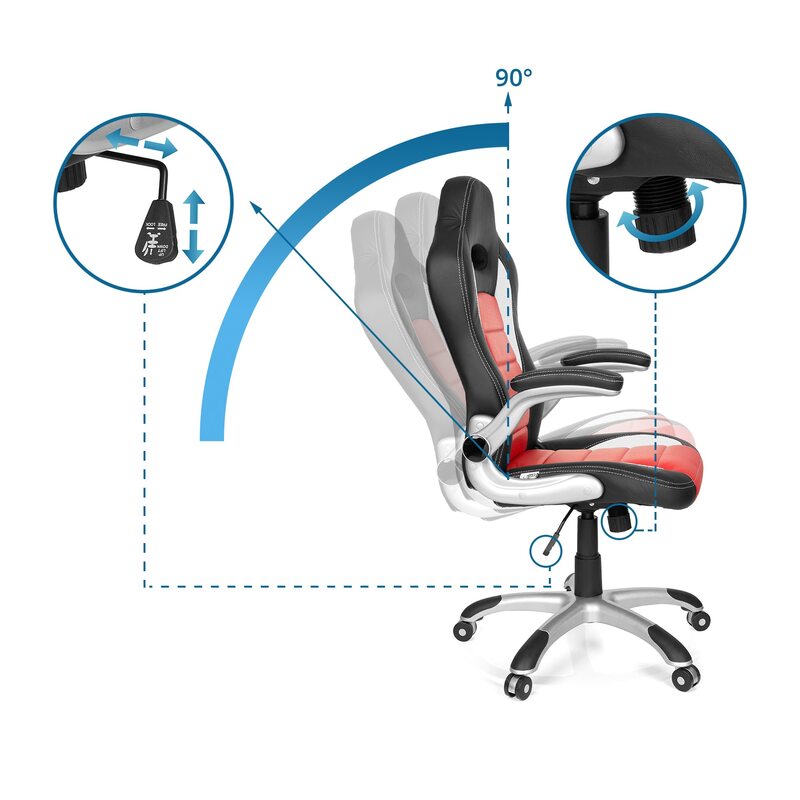 hjh OFFICE Gaming Stuhl Bürosessel Chefsessel Sessel Stuhl rot schwarz984 - 4251084642631