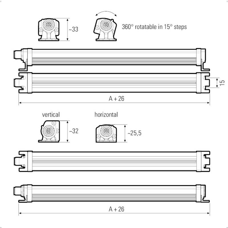 LED2WORK Maschinen-LED-Leuchte LEANLED II 6W 945lm IP54 Aluminium 260x26x31mm - 4260556624013